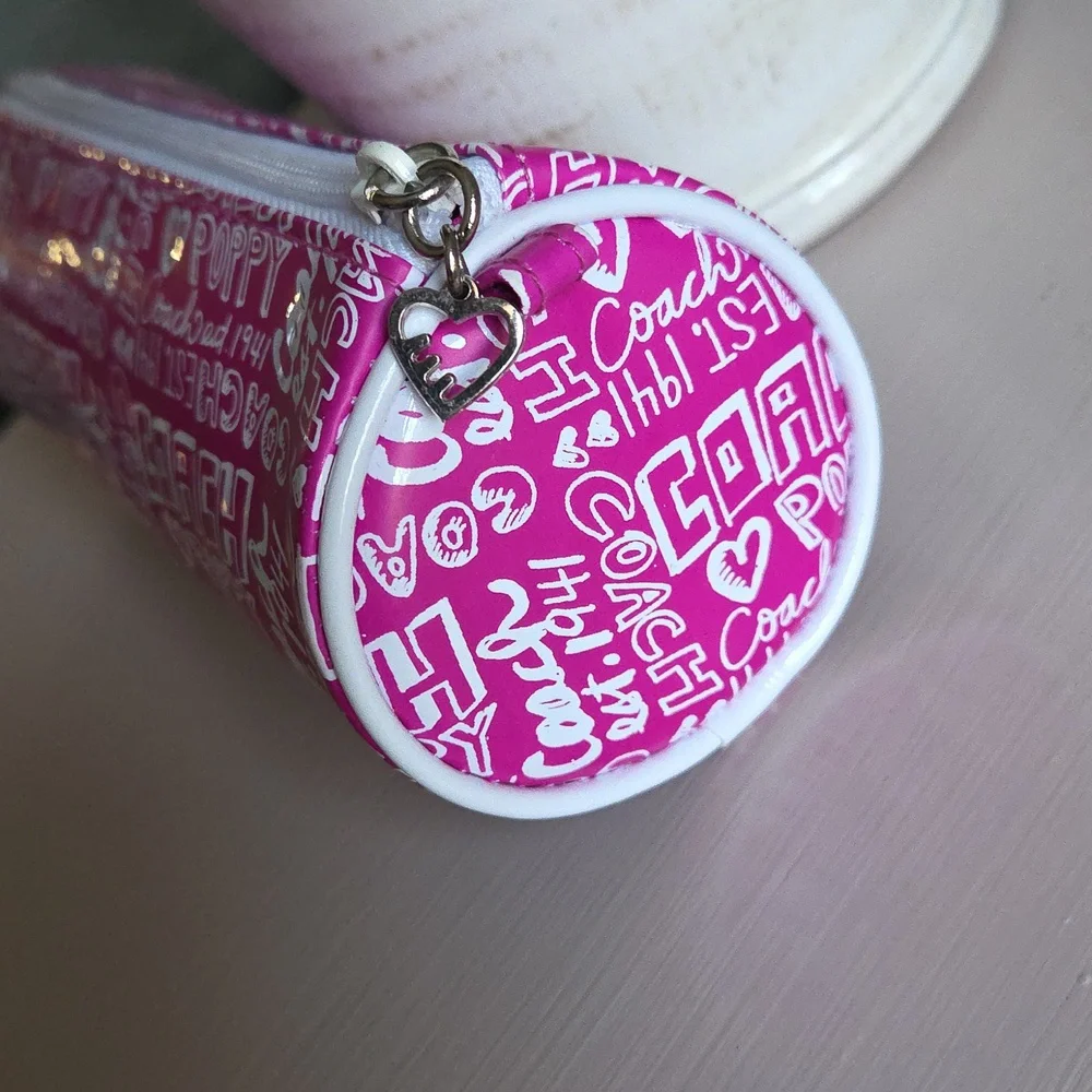 COACH Pink Poppy Graffiti Pencil Case - Picture 5 of 9